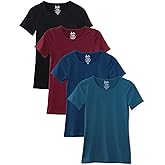 Kalon Women's 4-Pack Scoop Neck T-Shirt Base Layer