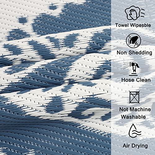 Reversible Outdoor Rugs for Patio 5’ Round Plastic Straw