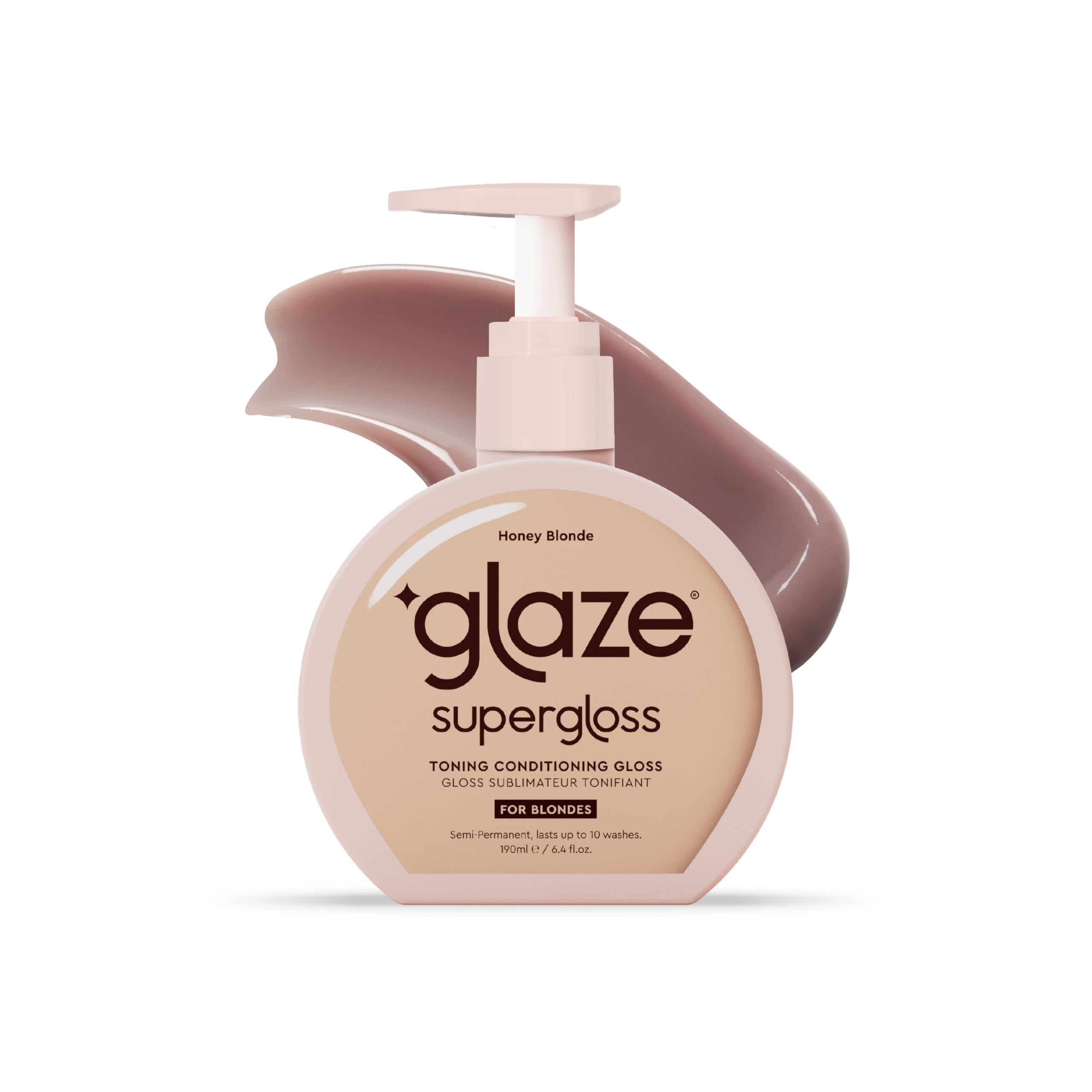 Glaze Supergloss Color Conditioning Gloss – Hydrating Semi-Permanent Color Hair Gloss & Shine Boost – Color Depositing Mask - Vegan, Cruelty-Free – 190ml - Honey Blonde - Dark Blonde