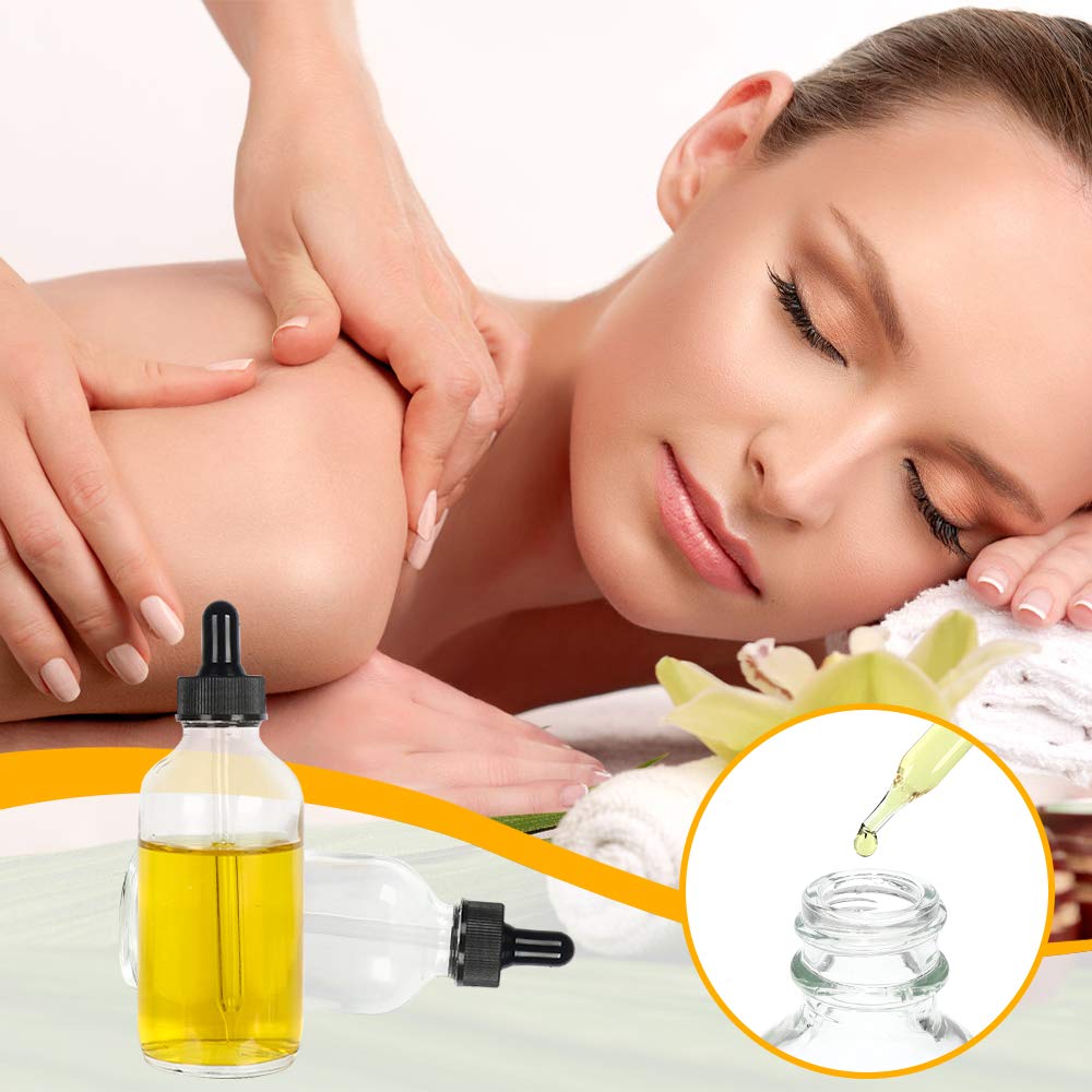 CycleMore 4oz 120ml 6 Pack Clear Glass Boston Bottles with Glass Eye Droppers, Glass Dropper Bottles for Essential Oils & Lab Chemicals & More Liquids (1 Brush, 2 Funnels and 12 Labels Included): Industrial & Scientific