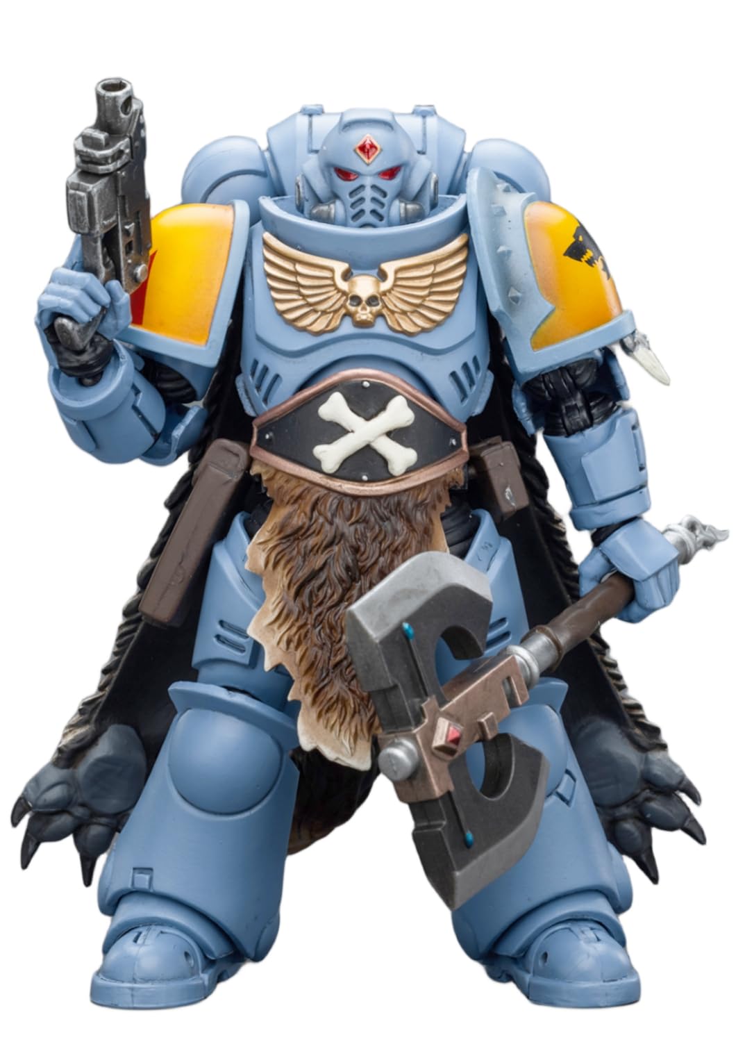 HiPlay JoyToy Warhammer 40K Collectible Figure: Space Marines Space Wolves Claw Pack Pack Leader -Logan Ghostwolf 1:18 Scale Action Figures JT2702