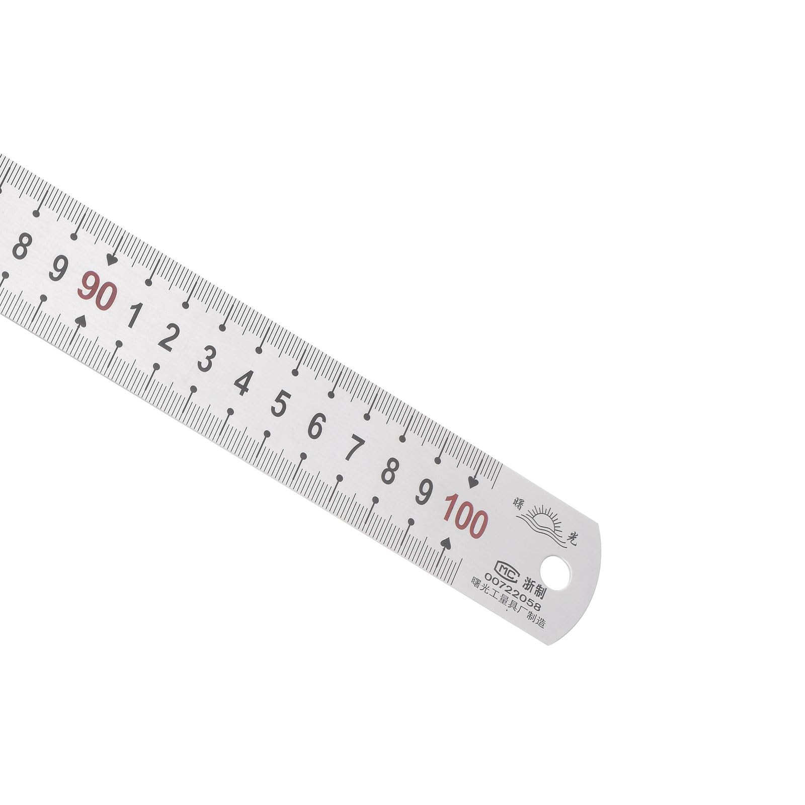Kozelo Stainless Steel Ruler - [1m/40 Inch x 1.3 Inch] Double Reading Straight Edge Metal Measuring Tools for Architectural Design Use