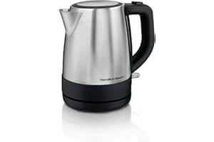 Hamilton Beach 1 Liter Electric Tea Kettle, Water Boiler & Heater | Fast Boiling 1500 Watts | BPA Free | Cordless Serving | Auto-Shutoff & Boil-Dry Protection | Mesh Filter | Stainless Steel