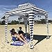 EasyGO Cabana 6' X 6' Beach & Sports Cabana Stays Cool & Comfortable - Easy Assembly - Large Shade Area-Elegant & Classy,Black,EGP-CBN-001-