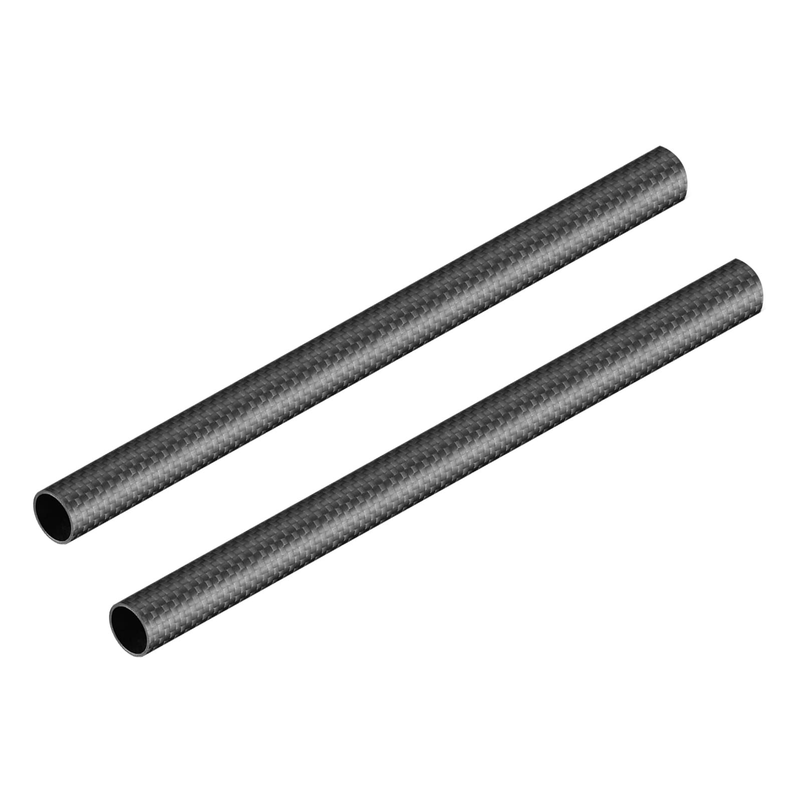 DMiotech 2 Pack 16mmx14mmx330mm Carbon Fiber Round Tubes, 3K Roll Wrapped Carbon Tube for RC Quadcopter, RC Airplane
