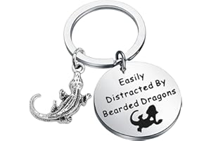 WSNANG Easily Distracted By Bearded Dragons Keychain Bearded Dragon Lover Gift