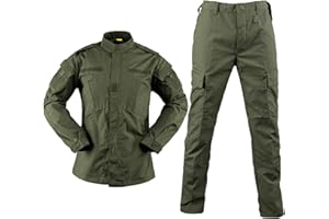 YKS JOOB Men's Tactical Combat Jacket and Pant Set Ripstop Military Uniform Outdoor Hunting Paintball Airsoft Casual Clothes