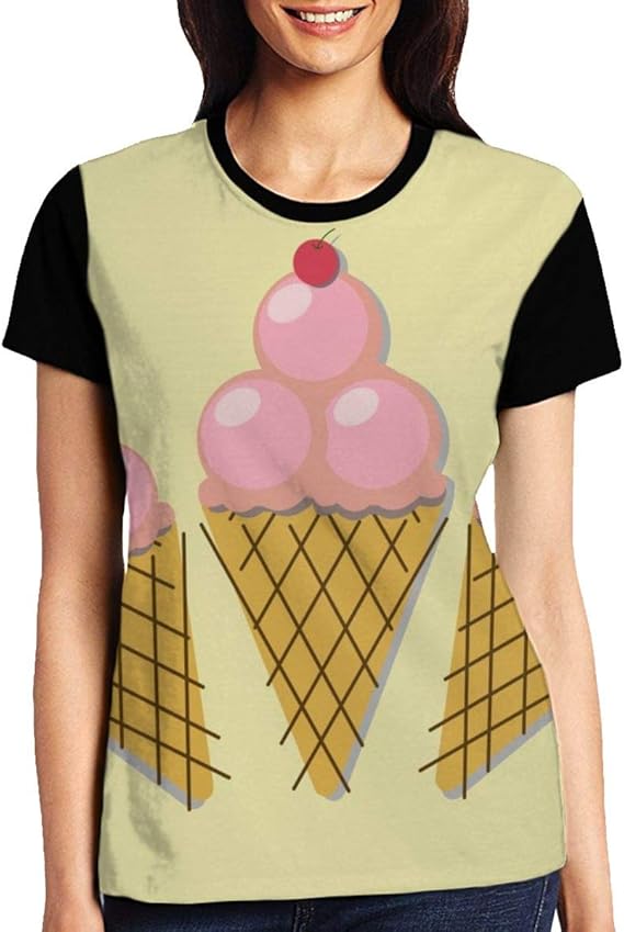Amazon Co Jp レディース 半袖 Tシャツ アイスクリーム Tシャツ Tシャツ レディース 夏 プリント おしゃれ 通勤 通学 日常用 服 ファッション小物