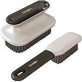 Selaurel Laundry Stain Brush Household Scrub Brush Laundry Brush for Stain Removal,Soft Bristle Brush 2 Pack Stain Brush for Clothes Scrubbing Bathroom Cleaning Brush,Easy to Hold