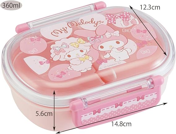 My Melody Caja para comida para almuerzo 360 ml para niñas Kawaii