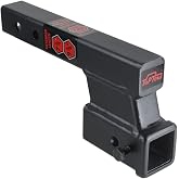 TOPTOW Trailer Receiver Hitch Extender Adapter 4" Drop/Riser, 8" and 10" Extension Length, 2" Shank, 7500lbs Towing Capacity,