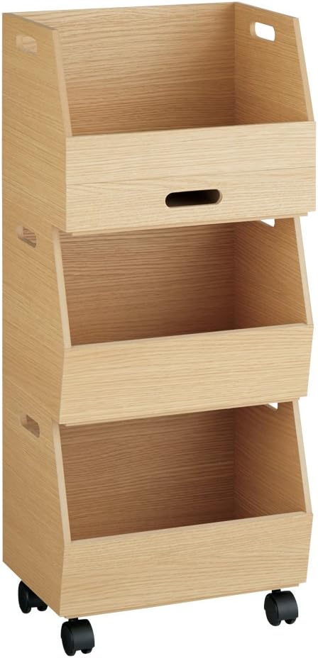 Amazon 家具 収納 小物収納 収納ボックス 収納ケース スタッキング収納ボックス 3段 引き出し付きキャスター付き H サイズはありません ア ナチュラル 収納ケース ボックス オンライン通販