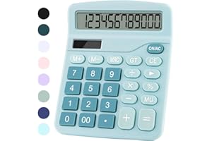 PUNGLTD Office Desk Calculator, Cute Calculator for Kids, Basic Calculators Desktop, Dual Power Simple Financial Calculator with Big Button Large Display for Office Home and School (Blue)