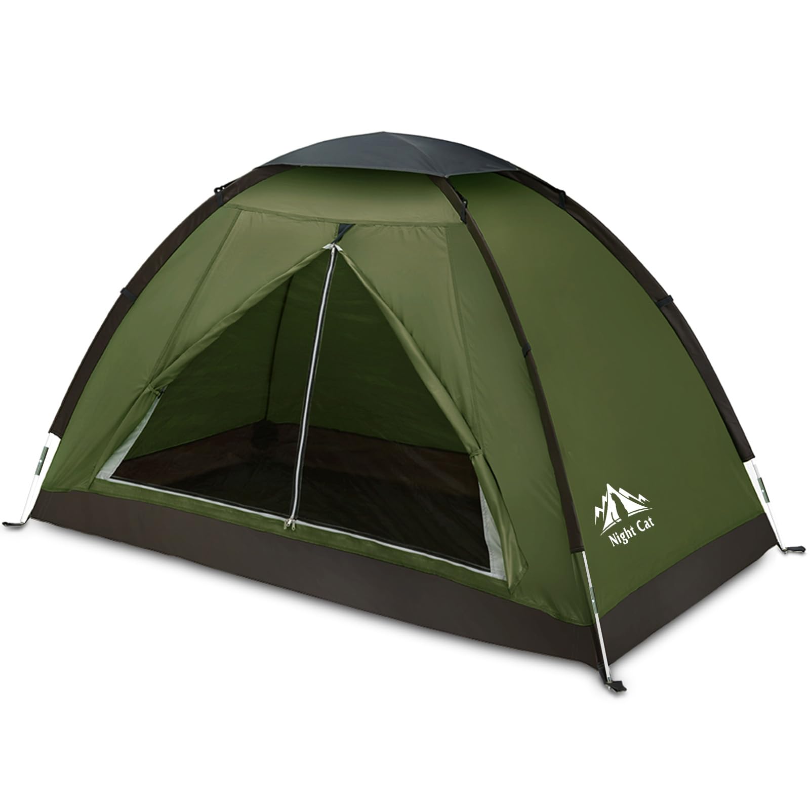 Photo 1 of Night Cat Backpacking Tent for One 1 to 2 Persons Lightweight Waterproof Camping Hiking Tent for Adults Kids Scouts Easy Setup Single Layer 2.2x1.2m