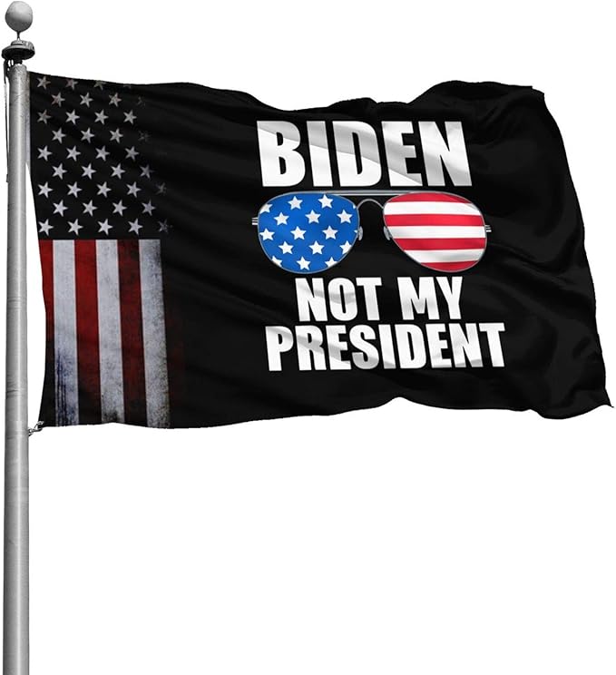 EVISUK AllWeather Outdoor Flags，Biden is Not My President Funny Anti Biden