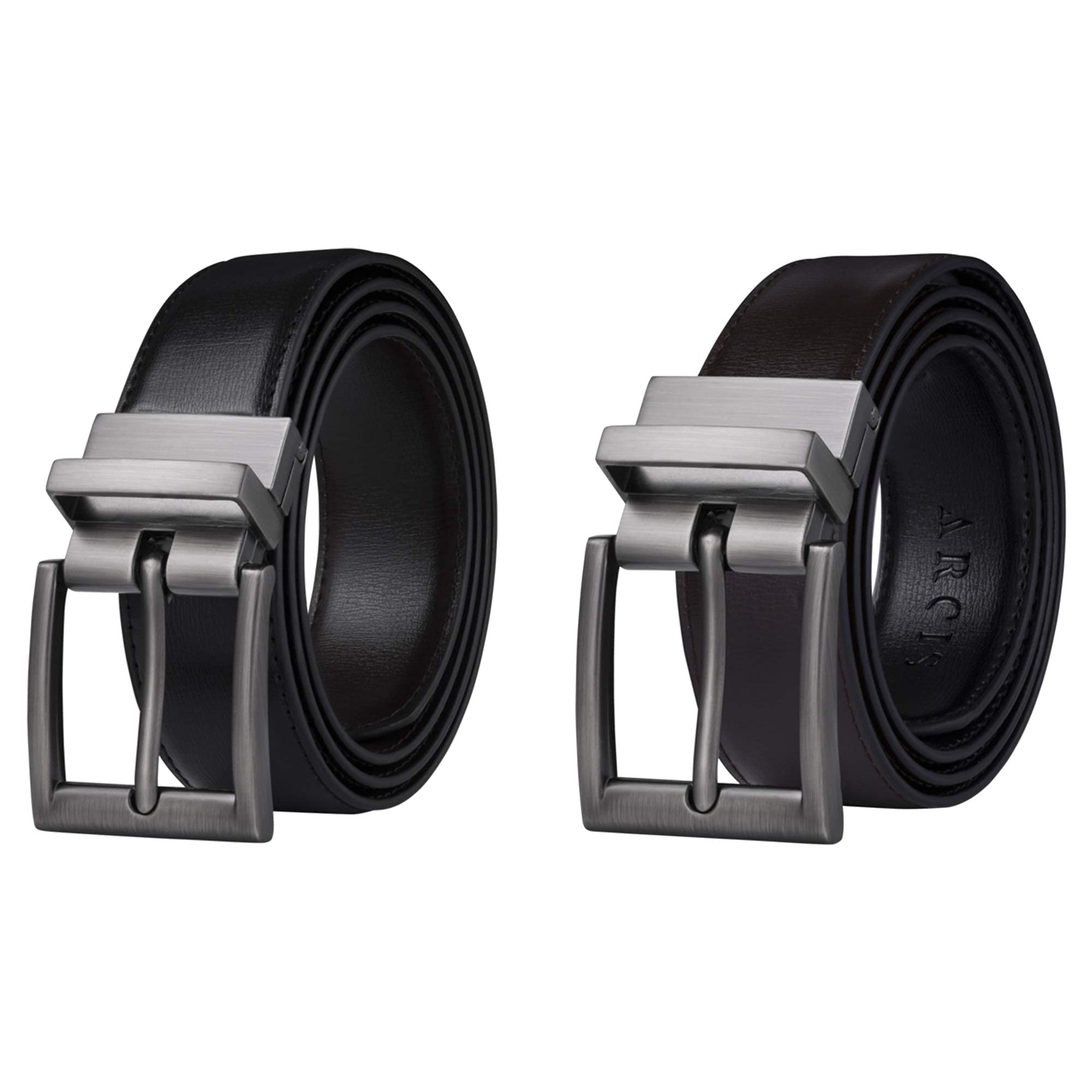 Photo 1 of ***ONE BELT ONLY*** Reversible Belt for Men, Black - Cowhide Minimalist Belt for Work or Everyday