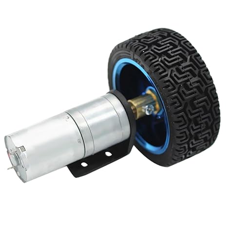 MagiDeal Silber 25GA370 DC Gear Box Reducer Elektromotor Mit Rad - 12V 280RPM