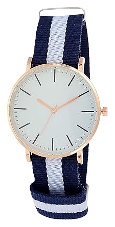 Analogue Round White Dial Watch Mens and Womens Watch (Bule and White Color)