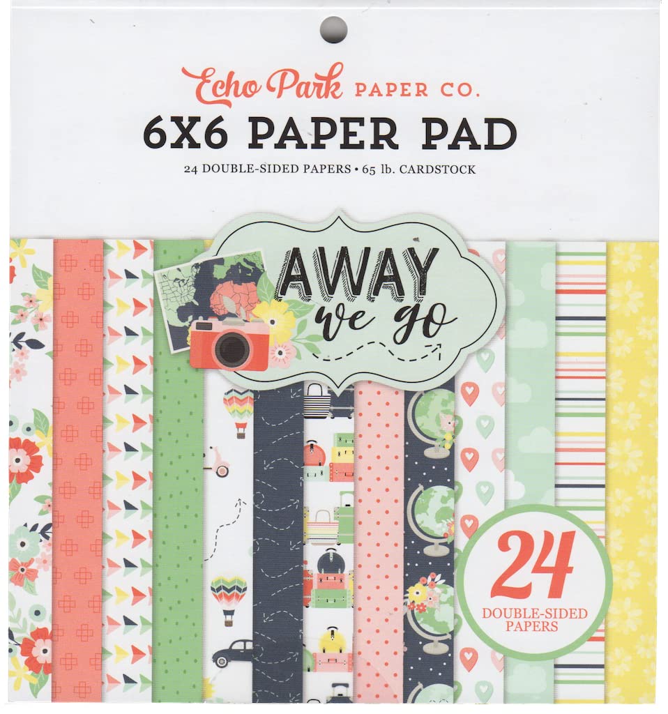 Echo Park Double-Sided Paper Pad 6"X6" 24/Pkg-Away We Go