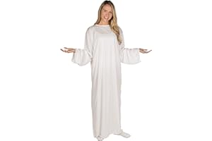 Fun Express Angel Costume Women - Premium White Angel Dress with Wings for Halloween, Christmas & Nativity Plays | One Size Fits Most | Biblical Costume for Holiday Celebrations