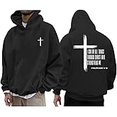Tuislay Mens I Can Do All Things Through Christ Hoodies Christian Jesus Hoodie Religious Cross Sweatshirt Faith Pullover Tops
