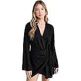 L*Space Las Palmas Dress for Women, Mini-Dress with Tie Front Wrap, Adjustable Tie, Plus Hook & Eye Closure