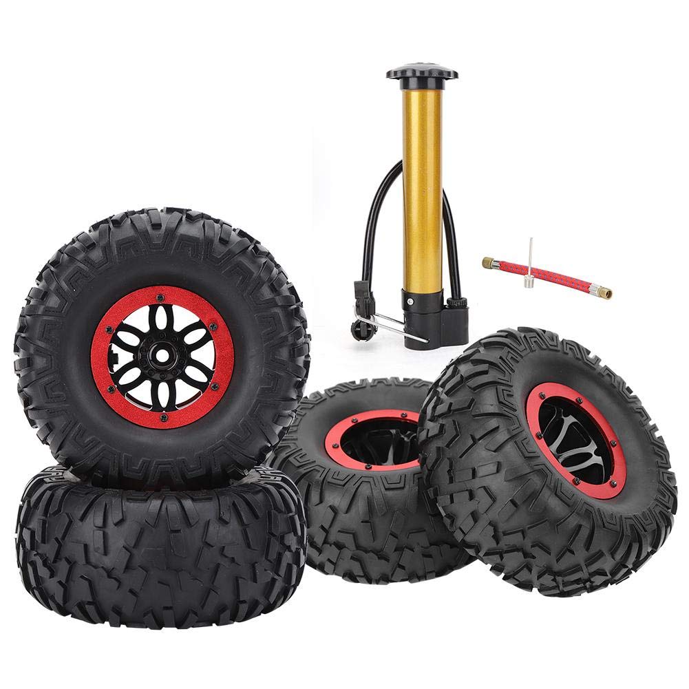 4Pcs RC Tire, 2.2inch Inflatable 1/10 RC Crawler Truck Off Roader Tires Tyre RC Upgrade Spare Parts for Four-Wheel-Drive 1/10 RC Car Model Model Car Accessories Model Toy