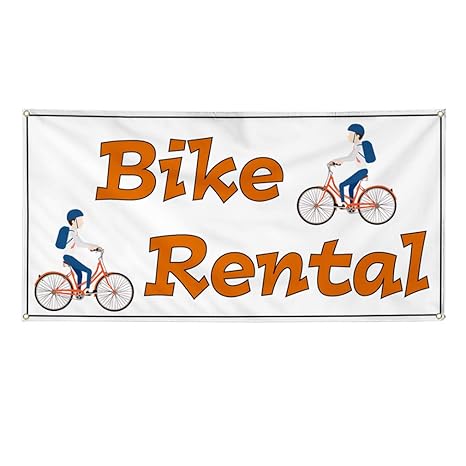 Amazon Com Vinyl Banner Sign Bike Rental 1 Style B Restaurant