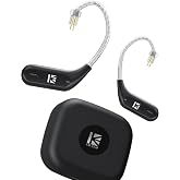 KBEAR BT15 PRO Bluetooth Headphone Adapter, IEM Wireless Adapter, Upgraded Bluetooth 5.4 Adapter, in Ear Monitors IEM Cable for KZ ZSN PROX/ZS12 PRO/ZS10 PRO/ZAR/ZAS/CCA CRA/KBEAR KS1 (2 Pins, Ink)