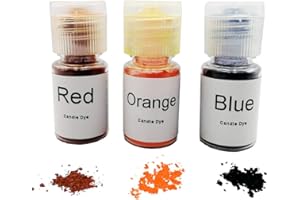 KINGFINGER Candle Dye Highly Concentrated Assorted Bottle,0.2-Ounce,Red,Orange and Blue,3/pkg,Each Bottle can be Made 11 LB Soy Candle Wax