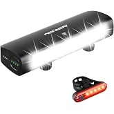 ACRUNU Bike Headlight and Tail Light Set - 3400 Lumens Super Bright USB-C Rechargeable Bicycle Lights, IP67 Waterproof 8000mAh Power Bank, 9+3 Modes, Tool-Free Mount for E-Bikes/Motorcycles