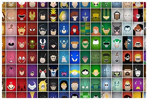 World Marvel vs World DC Abstract Heros 12x18 Metal Poster