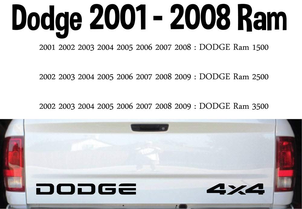 Amazon Com X2 Two Sets Replacement For Dodge Ram 2001 2008 Tailgate Vinyl Graphic Decal 2 Dodge And 2 4 X 4 Style 12 Oem Handmade