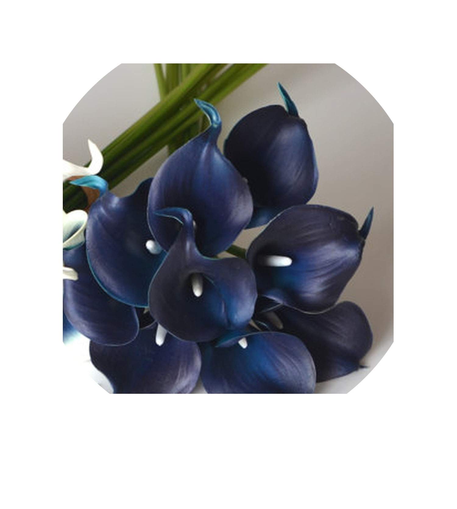 Theoutgoing Fake Flower Navy Blue Calla Lilies Real Touch Flowers For Wedding Bouquets Centerpieces Artificial Flowers For Wedding Navy Silk Flower Arrangements