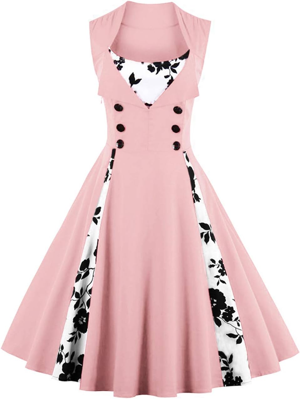 KILLREAL Women's Polka Dot Retro Vintage Style Cocktail Party Swing Dress