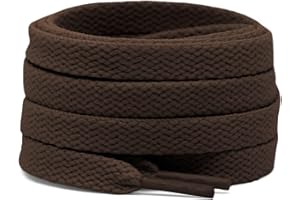 DELELE 2 Pair Flat Shoe laces 5/16" Wide Shoelaces for Athletic Running Sneakers Shoes Boot Strings