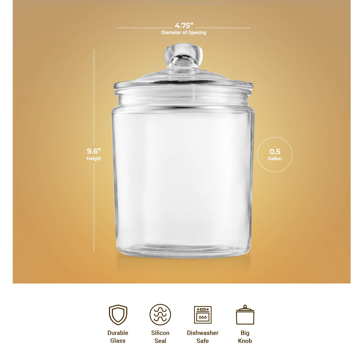 1 2 gallon glass jar with lid