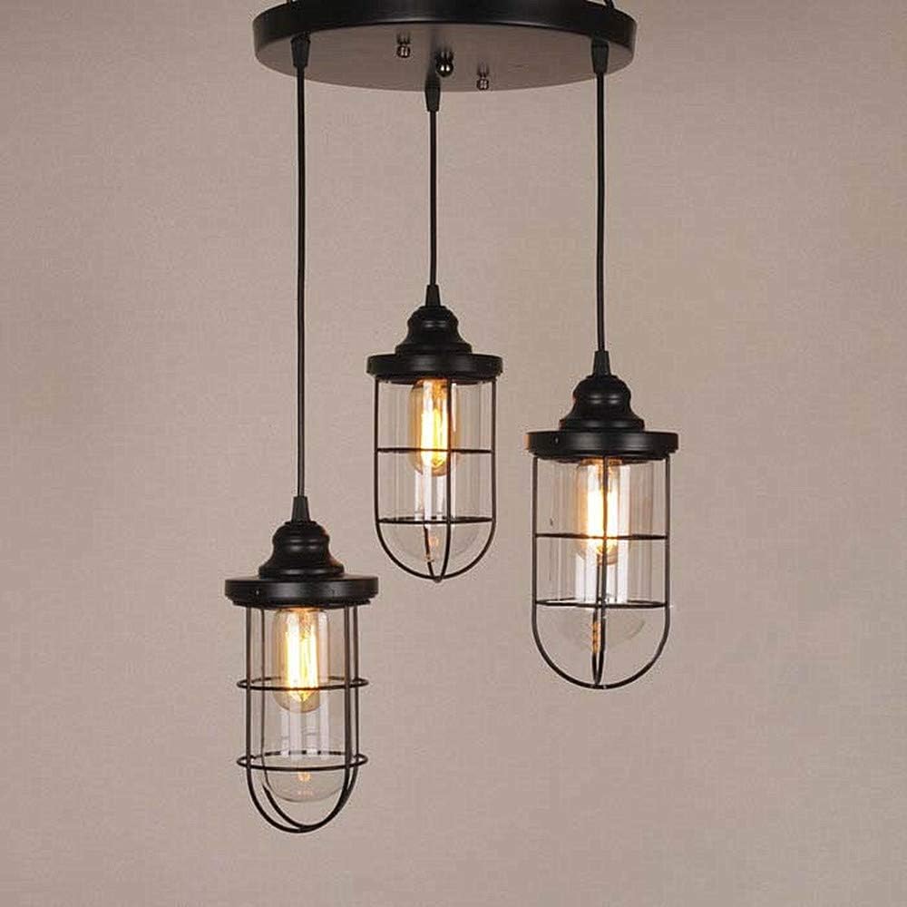 industrial lighting over dining table