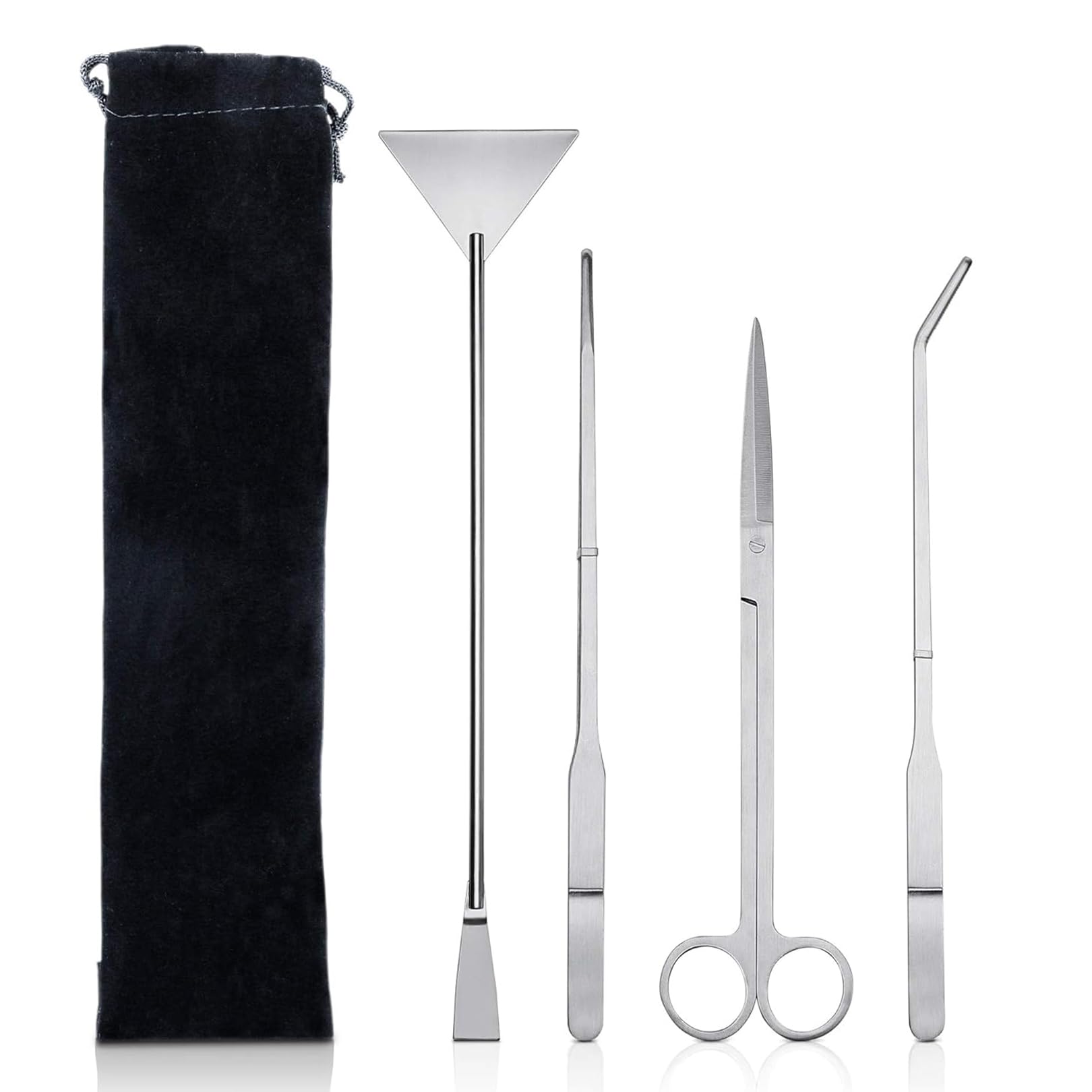 4 in 1 Aquarium Scissors, Aquarium Tweezers Scissors Spatula Tool Set, 4 in 1 Anti-Rust Aquatic Plant Aquascaping Tools Set, Terrarium Tools for Aquarium Plants Clean Fish Tank Aquascape Tools Sets