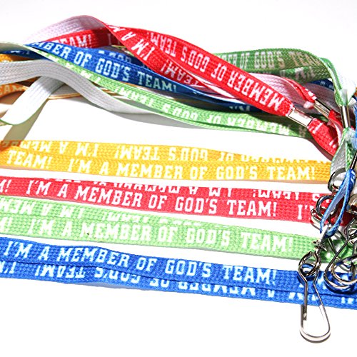 "God's Team" Badge Holders with Clip (12 Pack) 19 1/2".