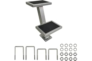 ZUVELLO Universal 2 Double Steps Boat Trailer Ladder Boarding Step Fit for Trailer Tongue up to 3" x 4"