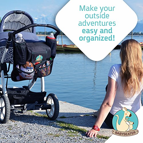 Backseat Car Organizer for Kids, Baby's & Toddlers by BabySeater. Tablet iPad DVD Holder, Wet Wipes Tissue Compartment Stretchy Storage Pockets. Kick Mat Seat Back Protector - MOTHERS DAY GIFT