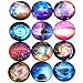 IGOGO 12 PCS Glass Dome Cabochons Half Round Flatback Cosmic Sky