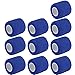 E Support™ 2 Inches X 5 Yards Self Adherent Cohesive Wrap Bandages Strong Elastic First Aid Tape for Wrist Ankle Blue Pack of 10