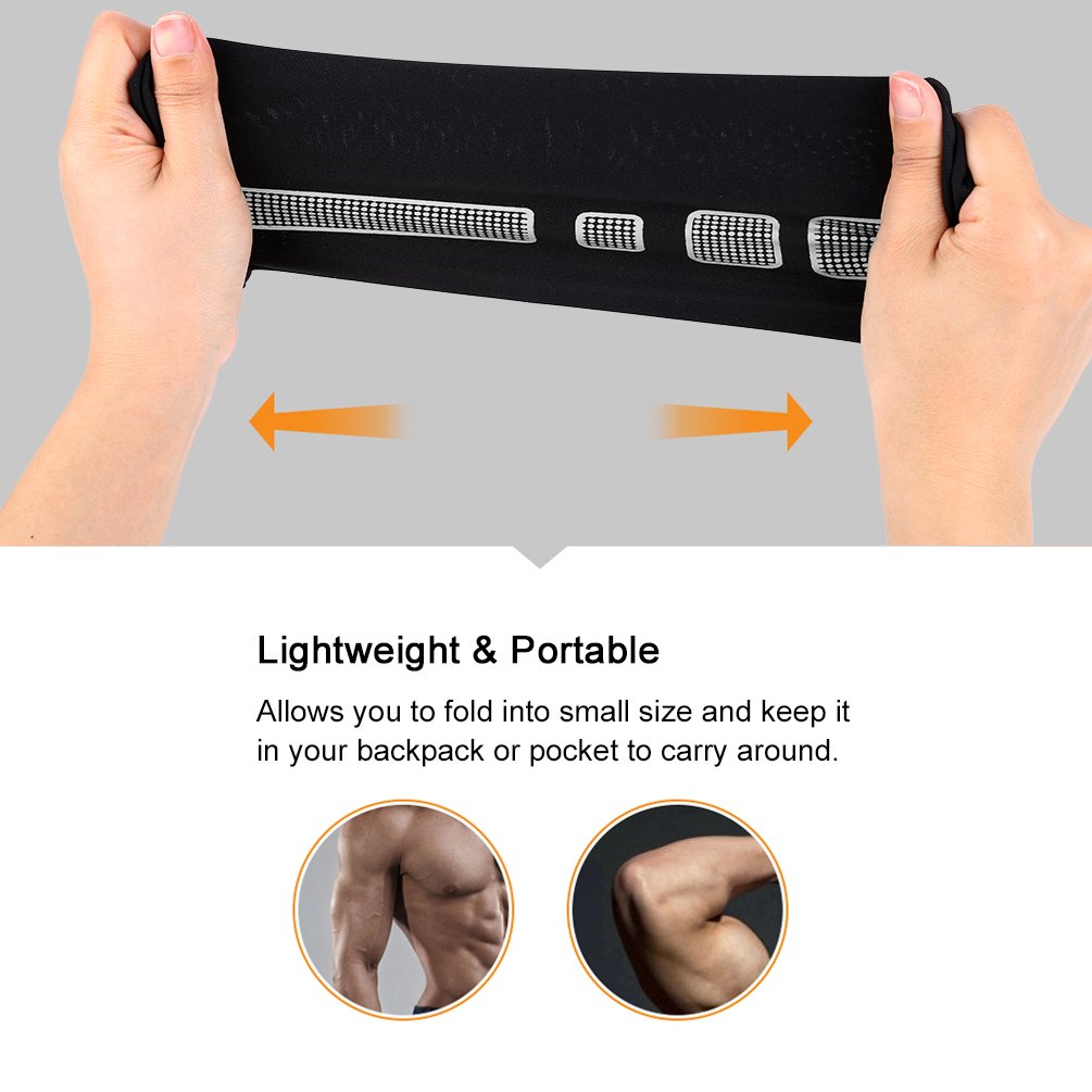 Vbiger 1 Pair Compression Arm Sleeves UV Protection Arm Sleeves Hand Cover Sleeves Anti-slip Arm Protectors for Men & Women