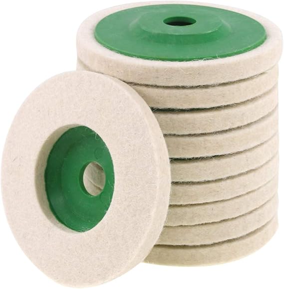 Keadic 10 Piece 4" 100mm Wool Felt Disc Polishing Buffing Wheel Pad