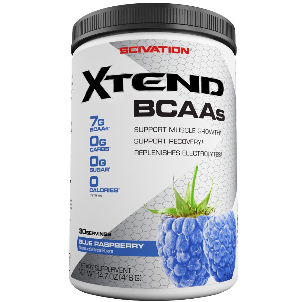Scivation Xtend BCAA Powder, Branched Chain Amino Acids, BCAAs, Blue Raspberry, 30 Servings