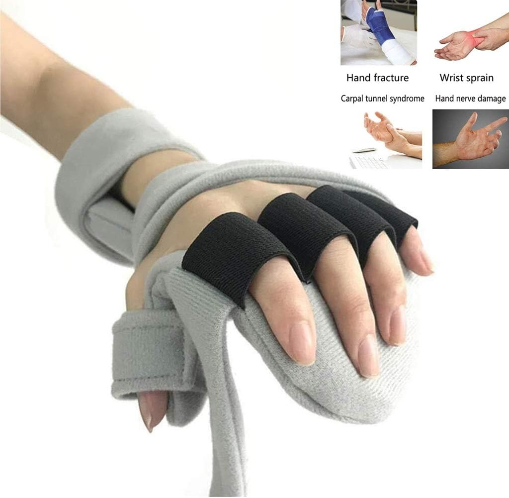 WSSRD Hand Splint,adjustable Rehabilitation fingerboard support hand wrist fracture fixed protective device Force Rehabilitation orthopedic correction brace 1230 (Color : Left)