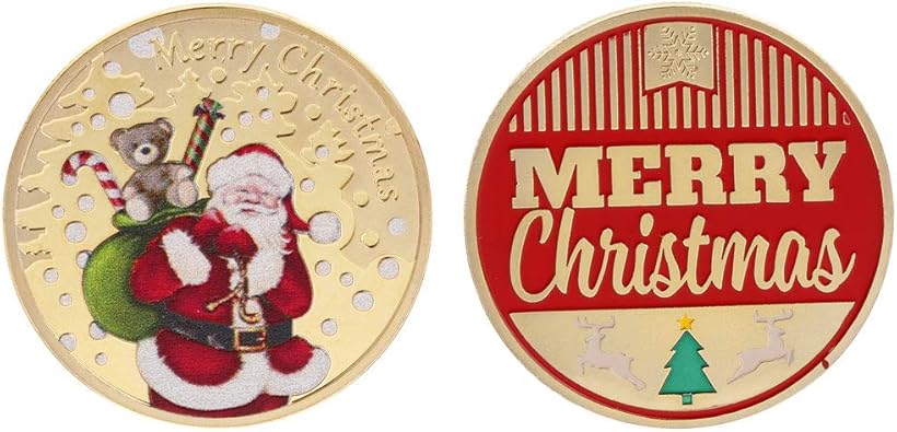 Idee Regalo Natale Prezzi Bassi.Tshopm Moneta Commemorativa Natalizia Con Babbo Natale Idea Regalo Per Capodanno Amazon It Gioielli
