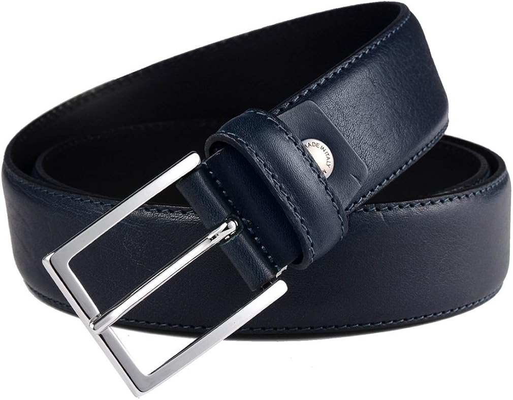 Italian Leather Belt for Men Men's Classic Leather Belt for Suit Business Dress and Jeans